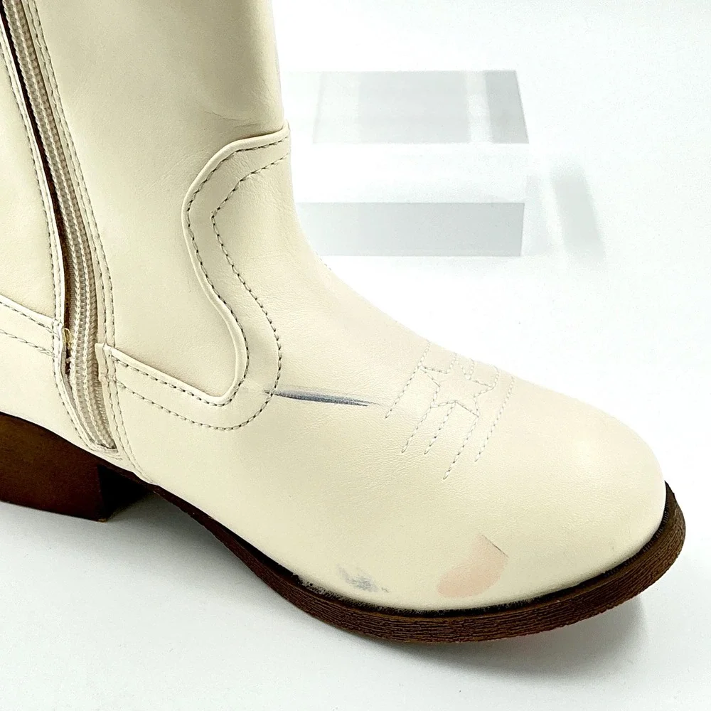 Jellypop Size 4 Cowboy Boots Cream Celestial Moon Star NEW Veronika Kids $45
